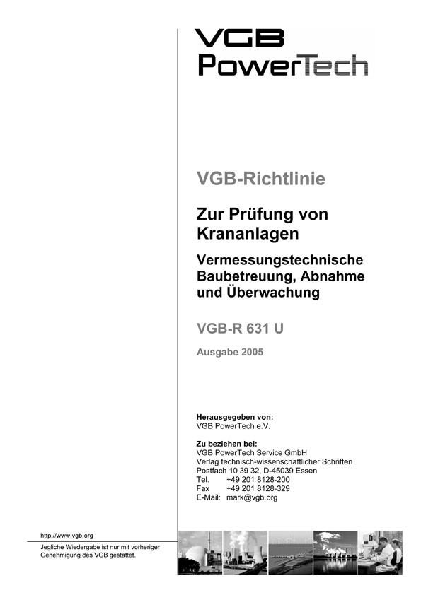 VGB-Richtlinie zur Prüfung von Krananlagen - ebook